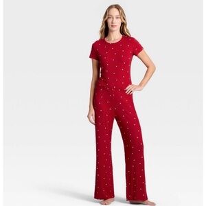 Auden Red Pajama Set with White Hearts